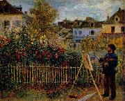 Auguste renoir, Claude Monet Painting in His Garden at Argenteuil,